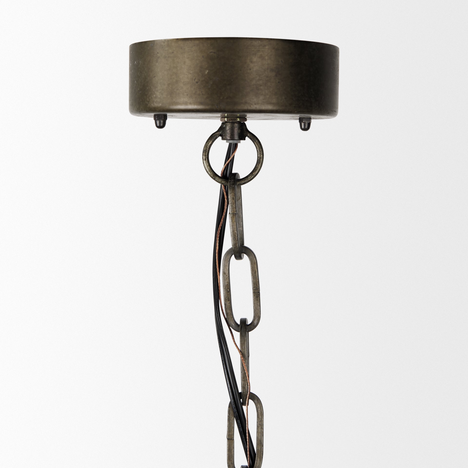 Zaio 12.5Lx 12.5W x 18.5H Weathered Antique Gold Metal Caged Bulb Pendant Light