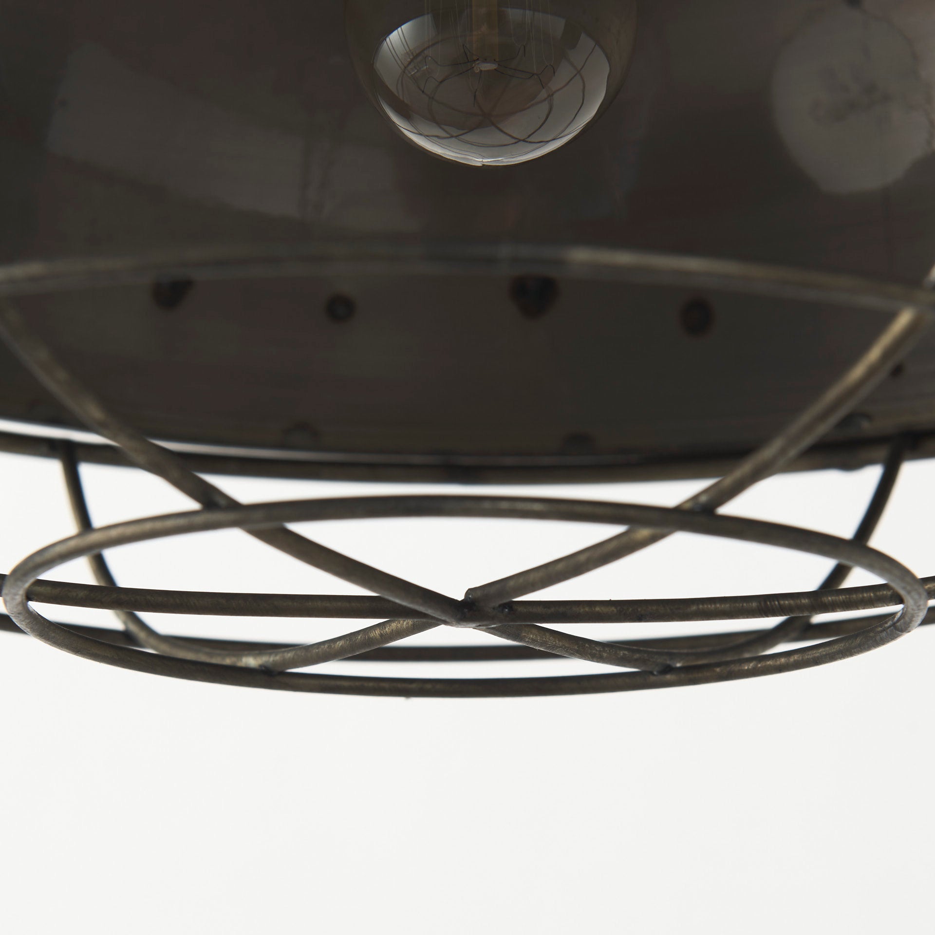 Zaio 12.5Lx 12.5W x 18.5H Weathered Antique Gold Metal Caged Bulb Pendant Light