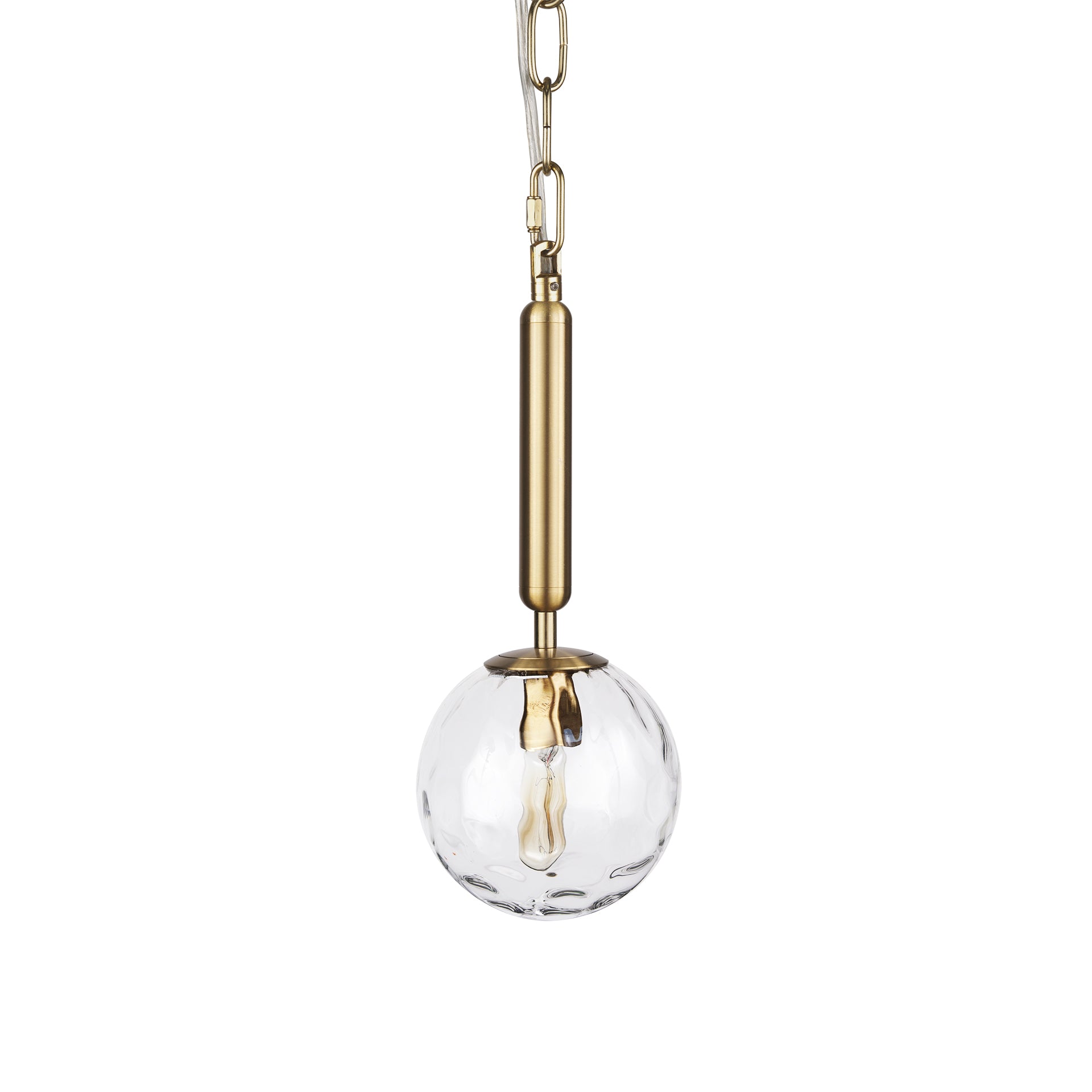 Britton Gold Metal w/ Clear Glass Globe 1-Light Pendant Light