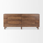 Astrid 71L x 17W x 30.3H Medium Brown Solid Wood 6 Drawer Sideboard