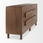 Astrid 71L x 17W x 30.3H Medium Brown Solid Wood 6 Drawer Sideboard