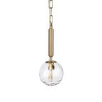Britton Gold Metal w/ Clear Glass Globe 1-Light Pendant Light