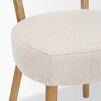 Owen Dining Chair W/ Medium Brown Wood and Beige Fabric