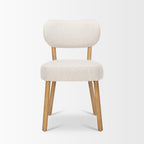 Owen Dining Chair W/ Medium Brown Wood and Beige Fabric