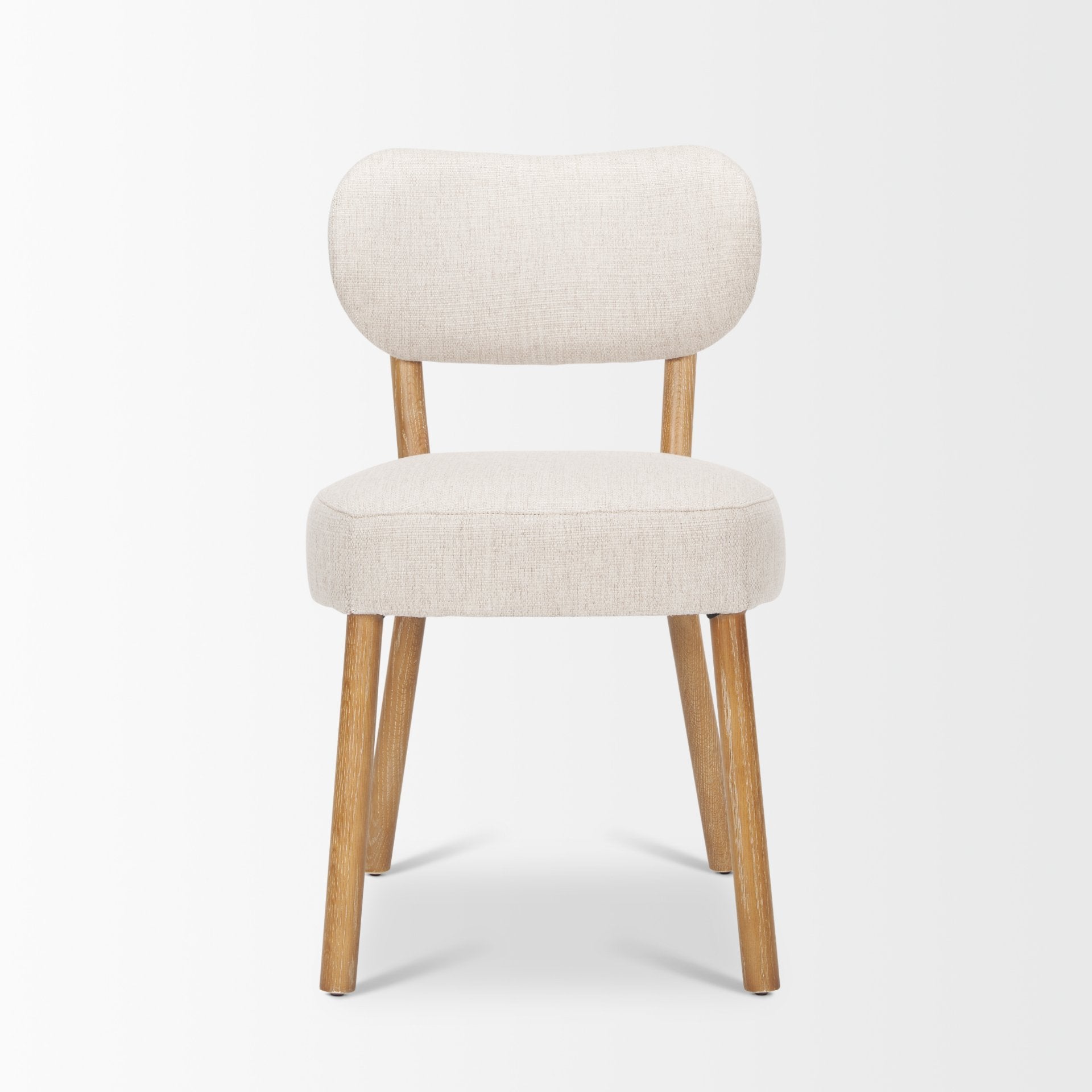 Owen Dining Chair W/ Medium Brown Wood and Beige Fabric