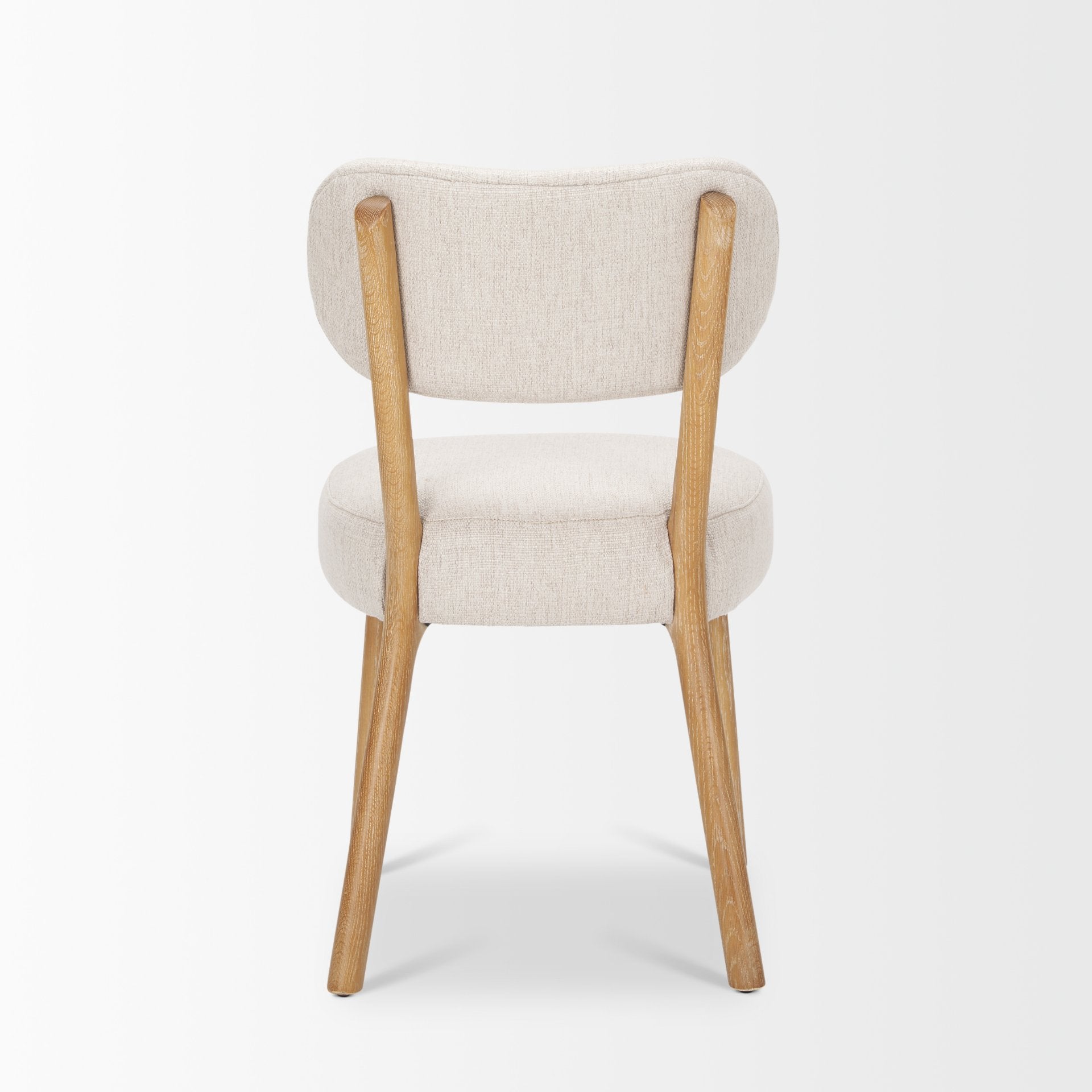 Owen Dining Chair W/ Medium Brown Wood and Beige Fabric