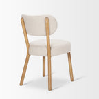 Owen Dining Chair W/ Medium Brown Wood and Beige Fabric