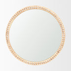 Roan Light Brown Wood Beaded Wall Mirror