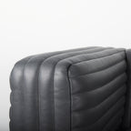 70794 - Ricciardo Black Leather Wrapped Three Seater Sofa 82.5L x 38.5W x 26.5H