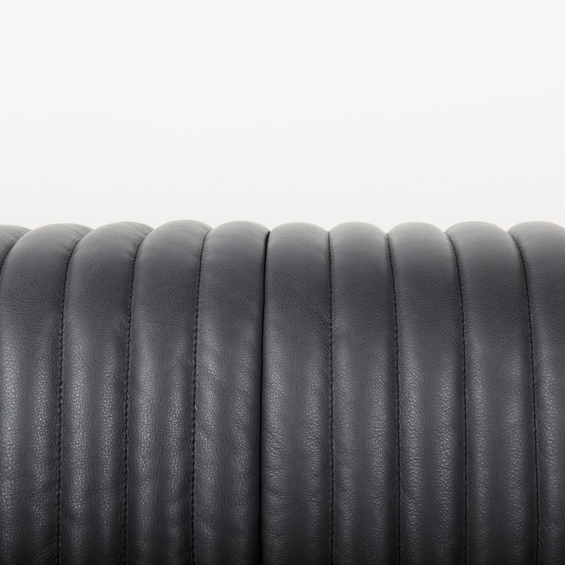 70794 - Ricciardo Black Leather Wrapped Three Seater Sofa 82.5L x 38.5W x 26.5H