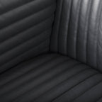 70794 - Ricciardo Black Leather Wrapped Three Seater Sofa 82.5L x 38.5W x 26.5H