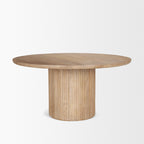 Terra 60L x 60W x 30H Light Brown Wood Round Fluted Dining Table