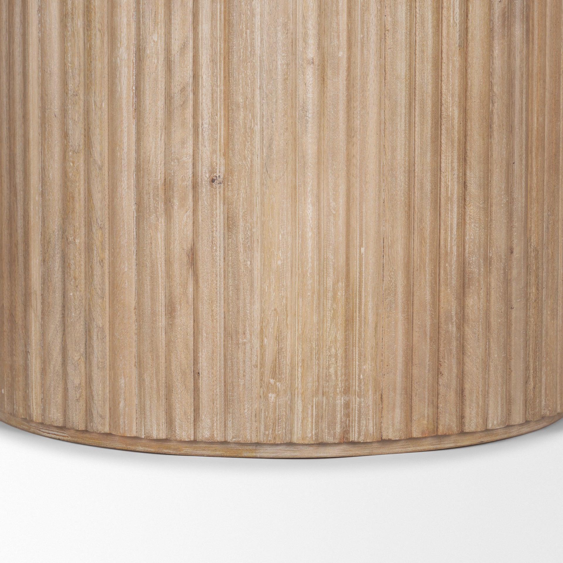 Terra 60L x 60W x 30H Light Brown Wood Round Fluted Dining Table