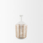 Troian Medium Rattan Wrapped Glass Bottle