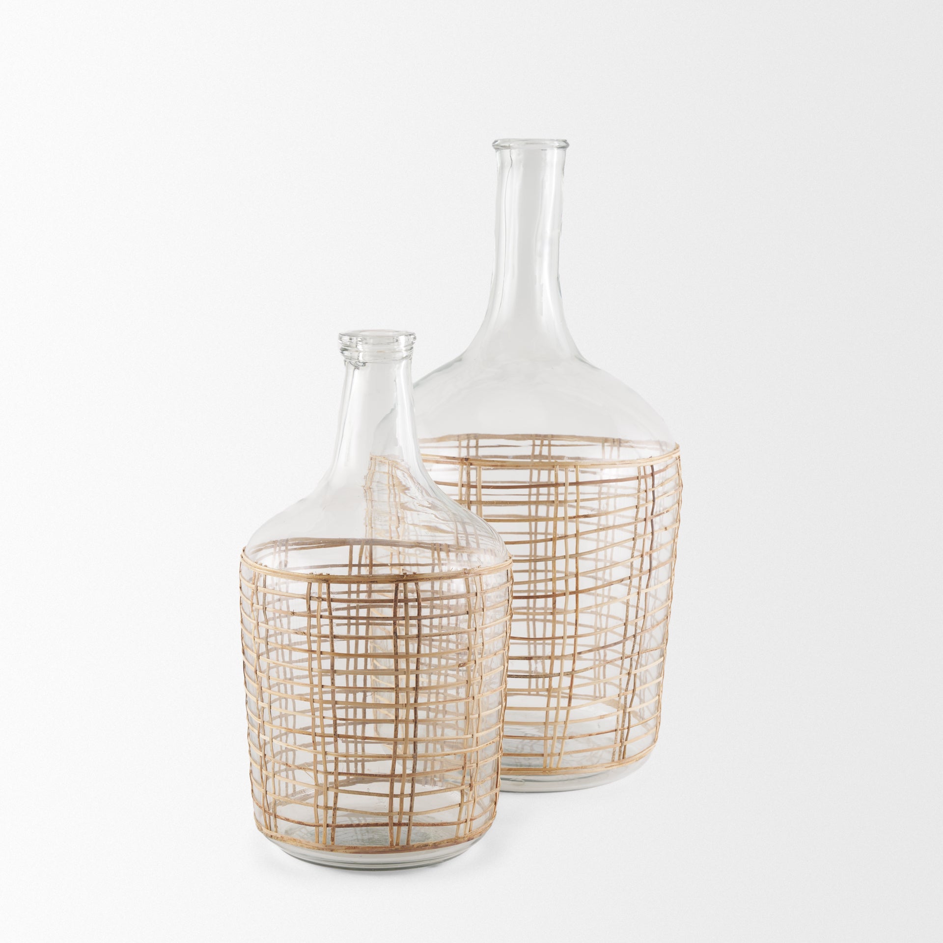 Troian Medium Rattan Wrapped Glass Bottle