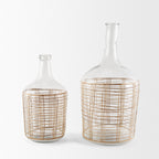 Troian Medium Rattan Wrapped Glass Bottle