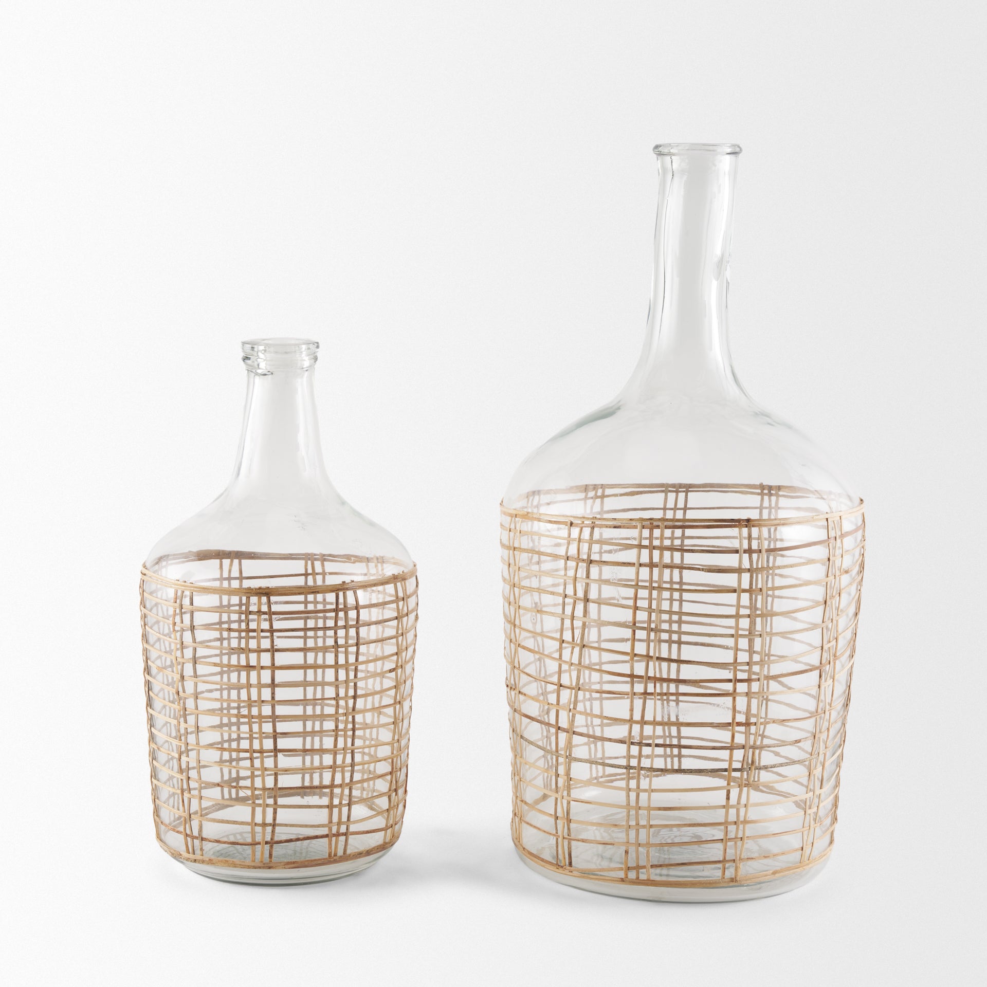 Troian Medium Rattan Wrapped Glass Bottle