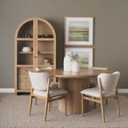 Terra 60L x 60W x 30H Light Brown Wood Round Fluted Dining Table