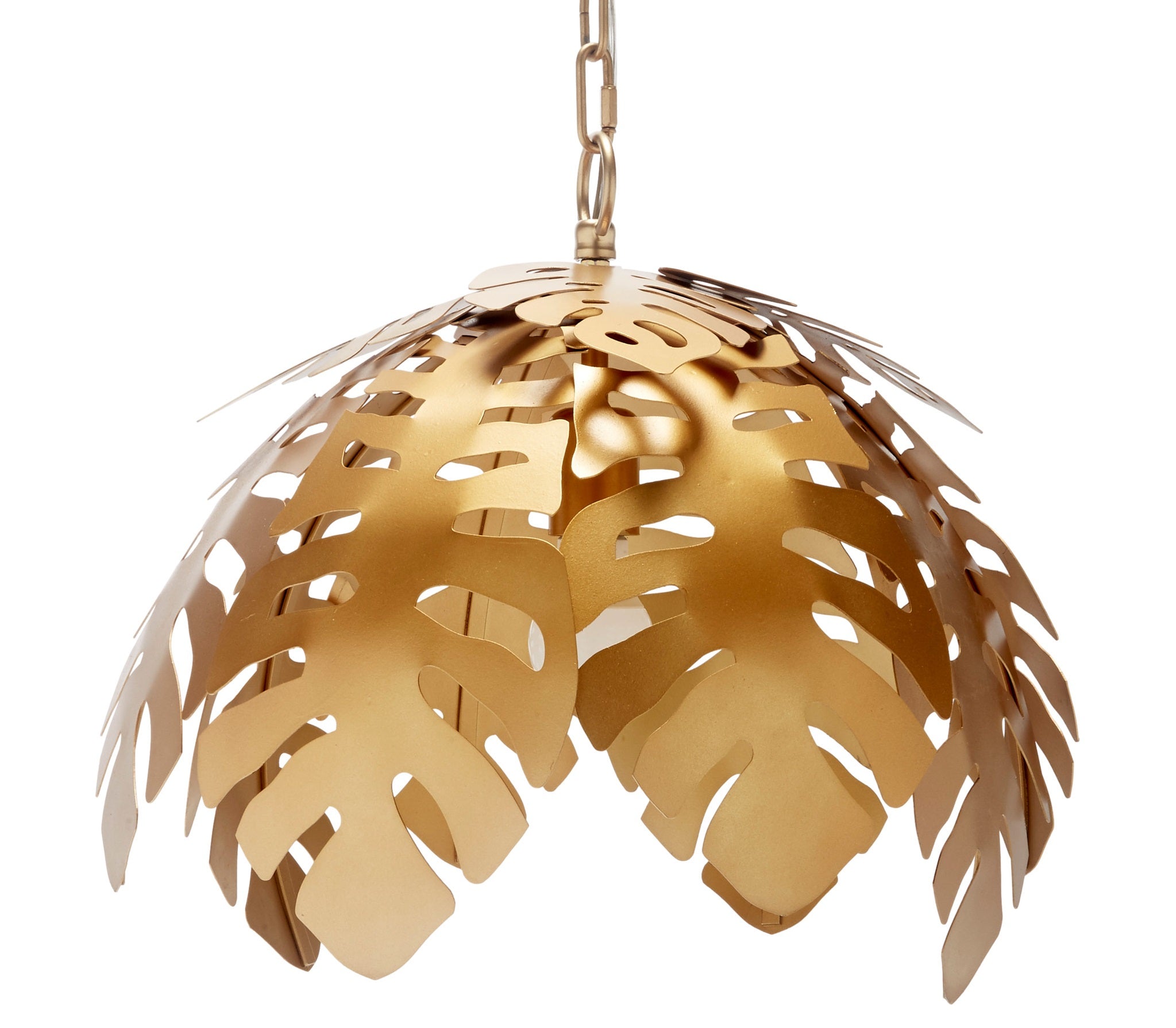 GOLD TROPICAL LEAF PENDANT