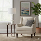 BARNES WHITE GESSO LAMP WITH WHITE LINEN SHADE