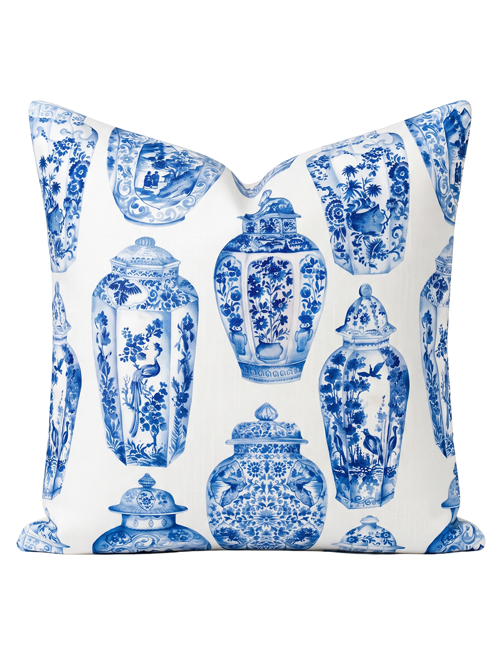Blue Dynasty Ginger Linen Pillow 20x20 with Down Insert