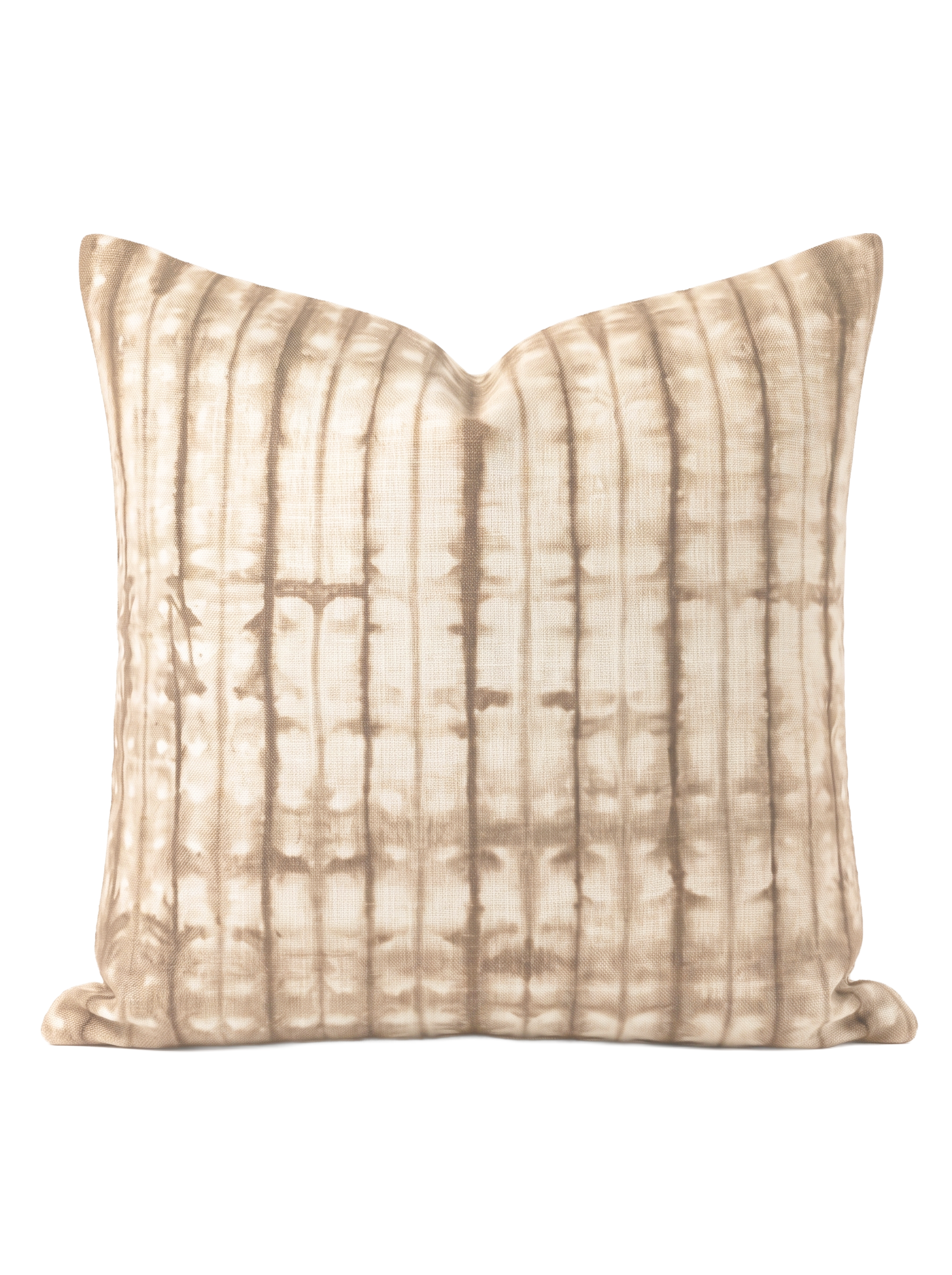 Beige Meridian Tie Dye Linen Pillow 20x20 with Down Insert