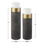 Wessex Candleholders -  Gray S/2