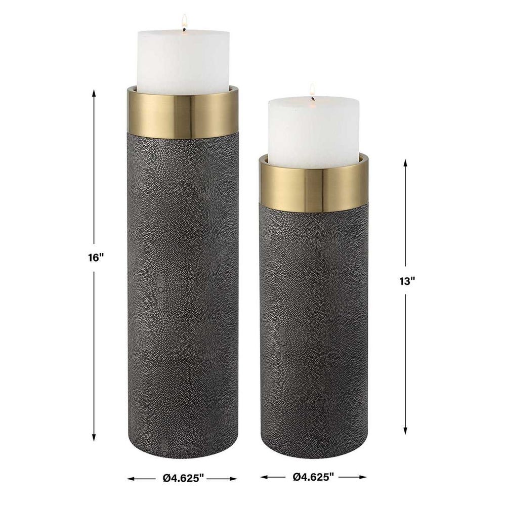 Wessex Candleholders -  Gray S/2