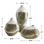 Earthflow Indoor-Outdoor Vases, S/3