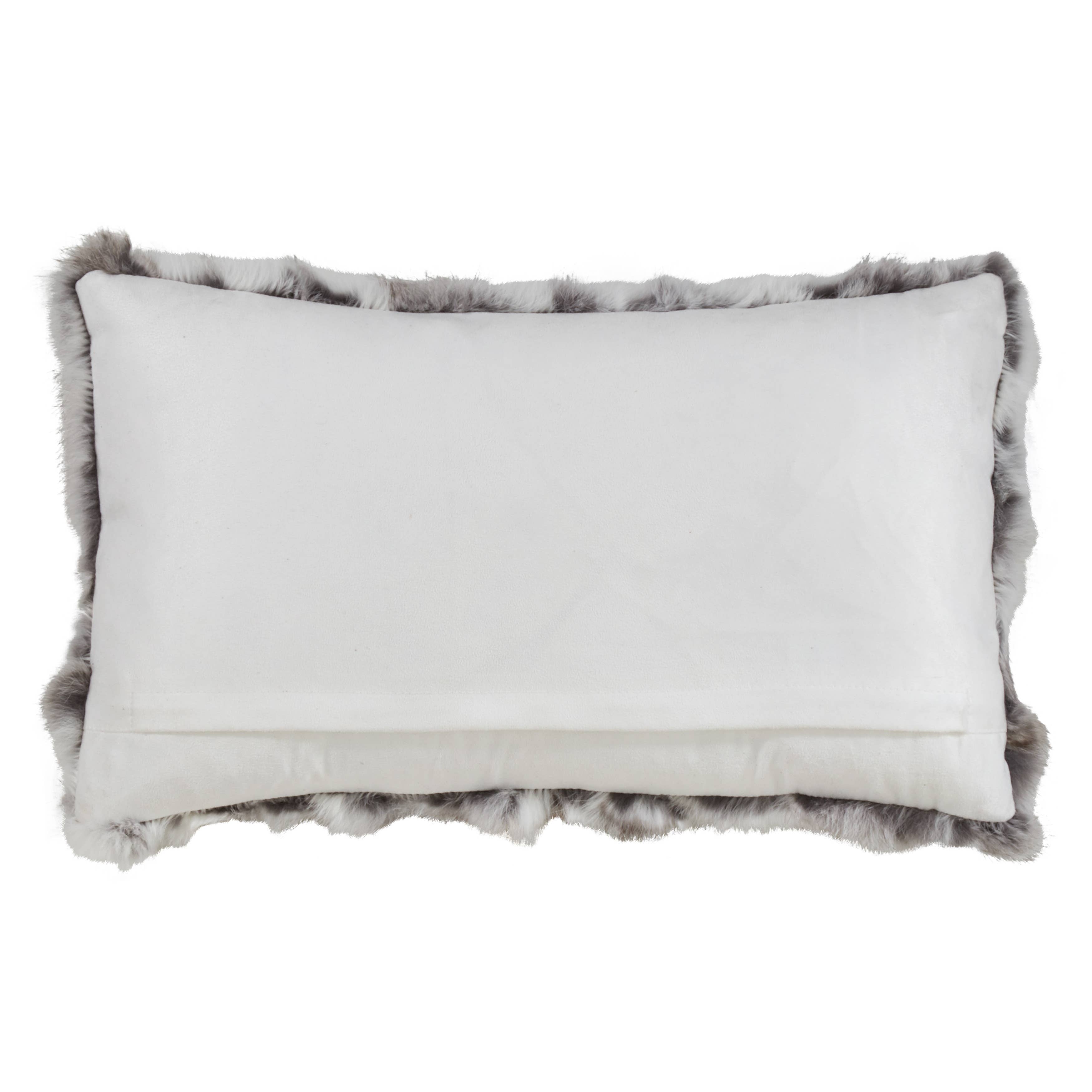Rabbit Fur Pillow - Poly Filled