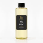 Bottle of 'The One' fragrance oil by Hello Aromas on a white background