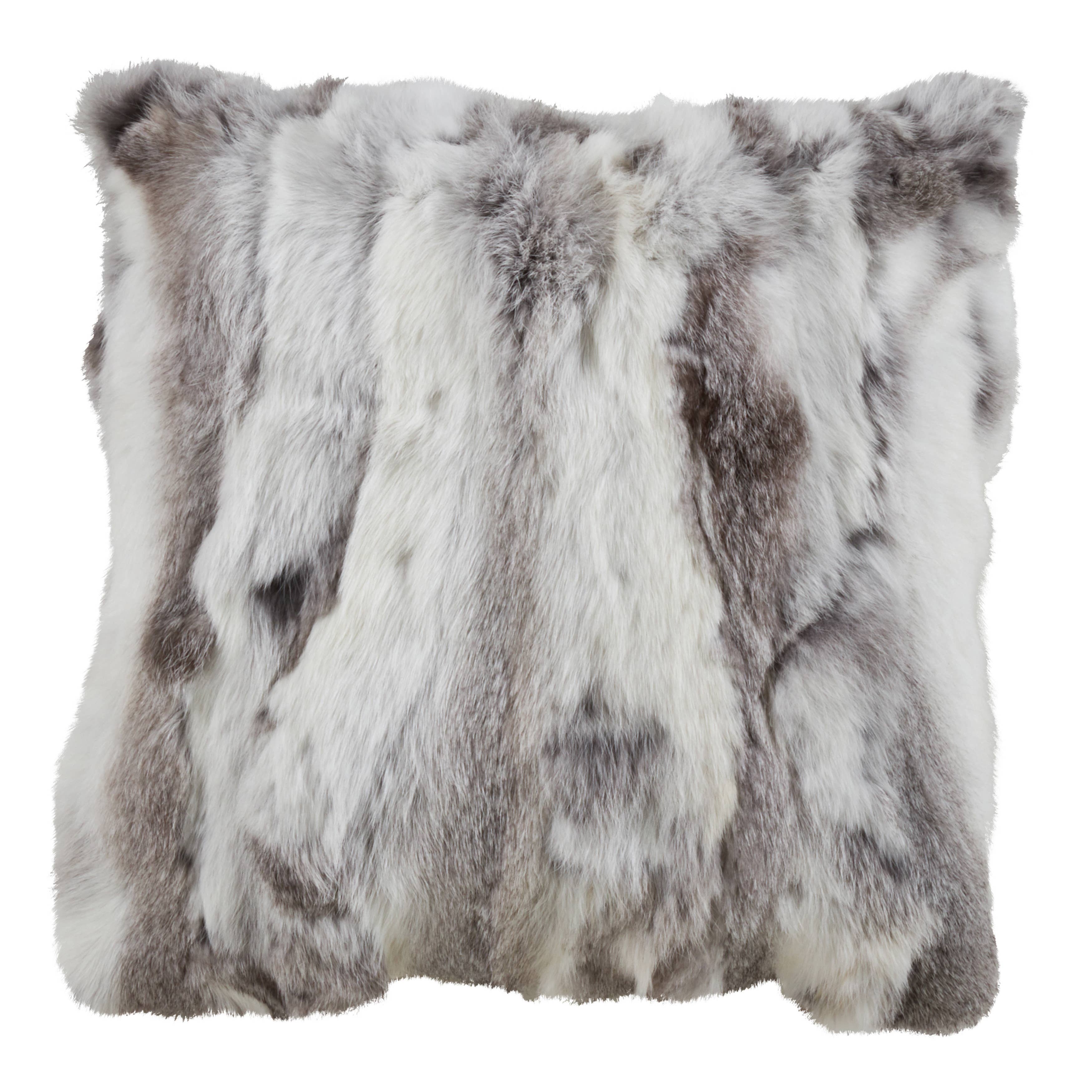 Rabbit Fur Pillow - Poly Filled
