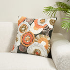 Velvet Boho Circles Throw Pillow