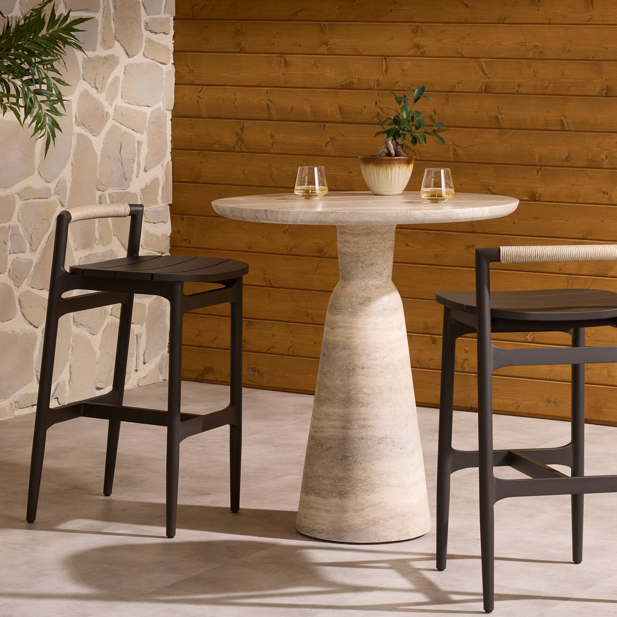 Baden Outdoor Metal Bar Stool