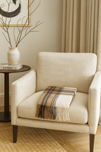 Brown Classic Plaid Tassel Trim 50x60 Inch Throw Blanket