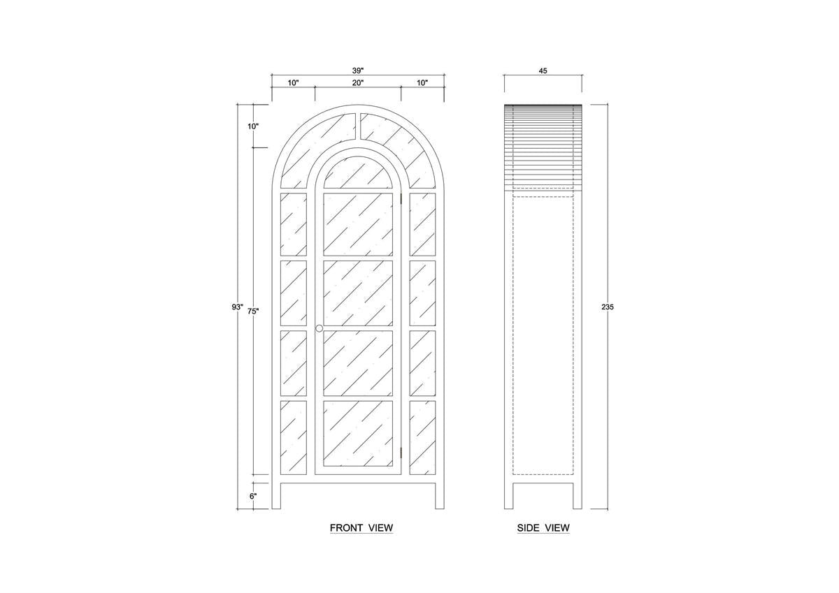 Vannes Display Cabinet w/ Glass Shelves