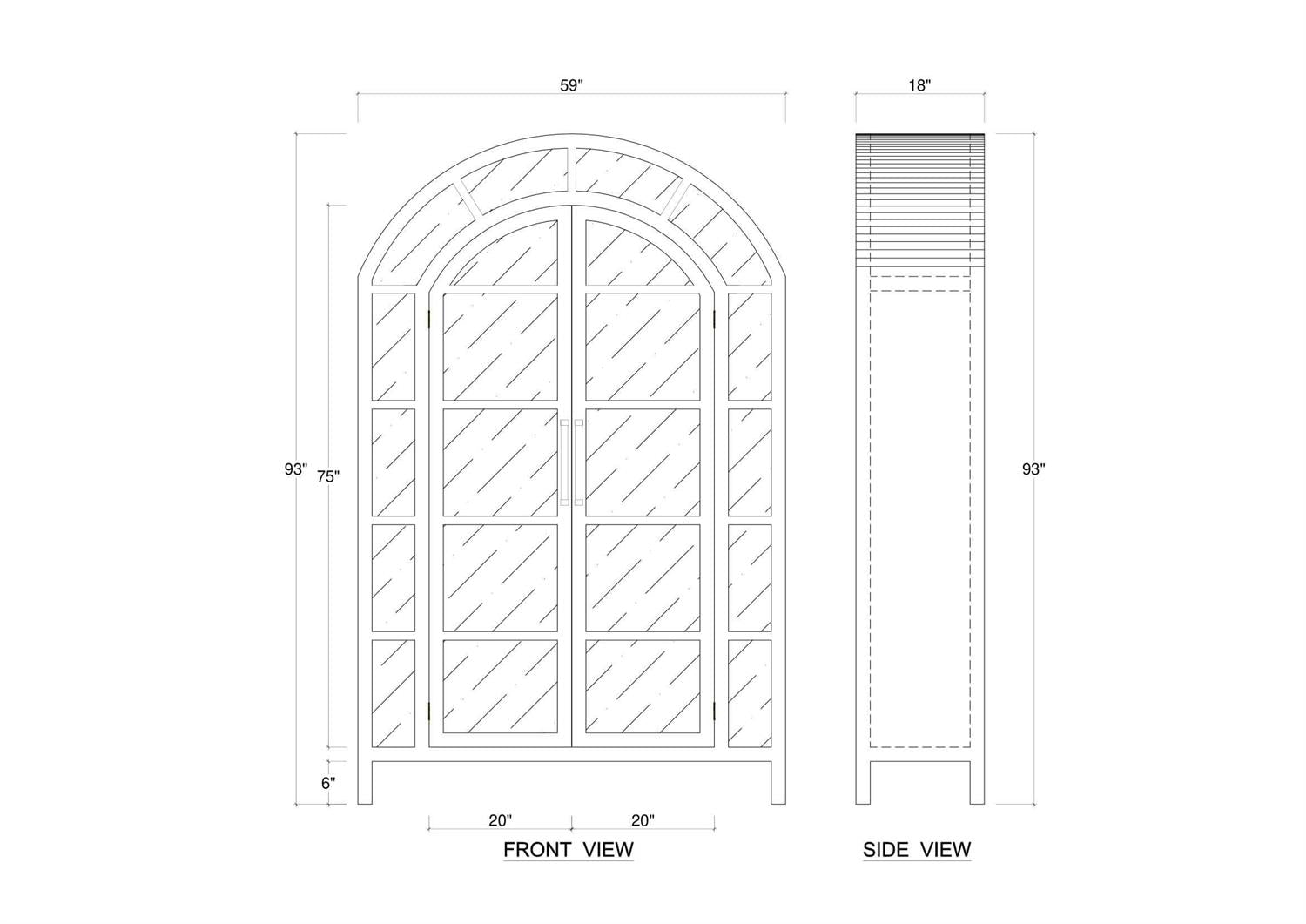 Vannes 2 Door Display Cabinet
