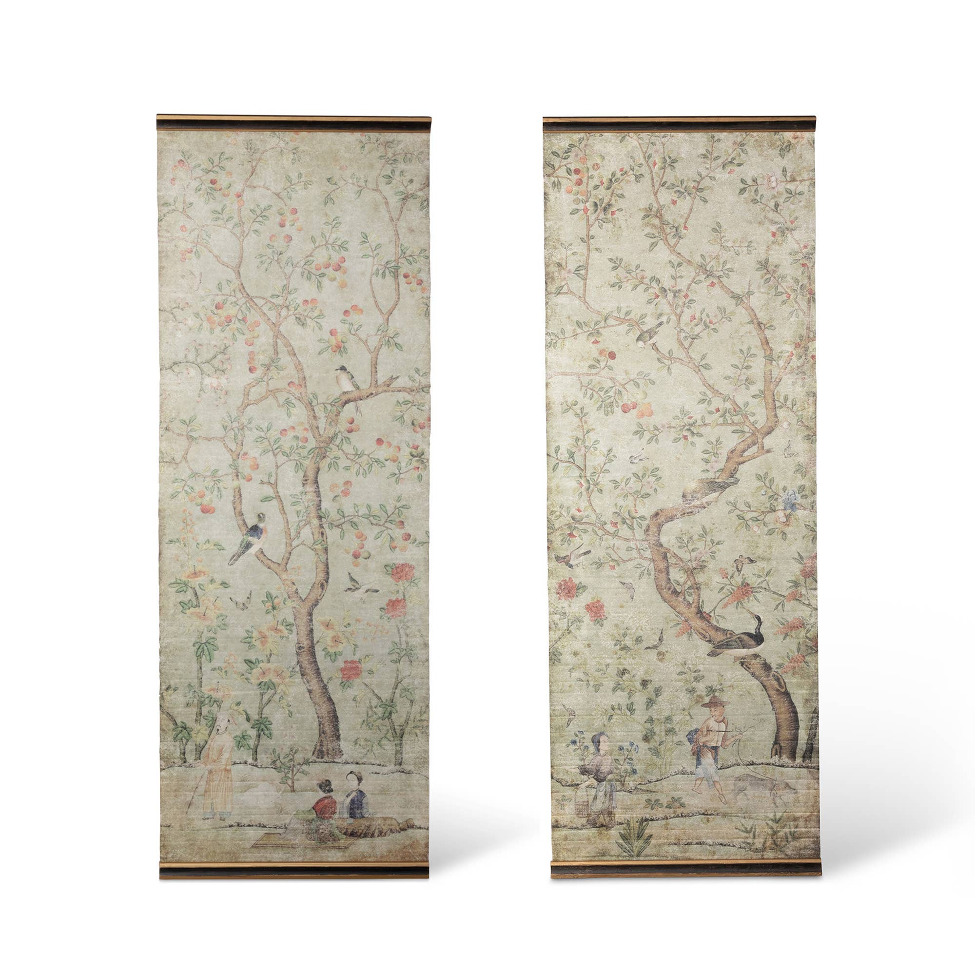 Chinoiserie Pattern Wall Hanging Pair