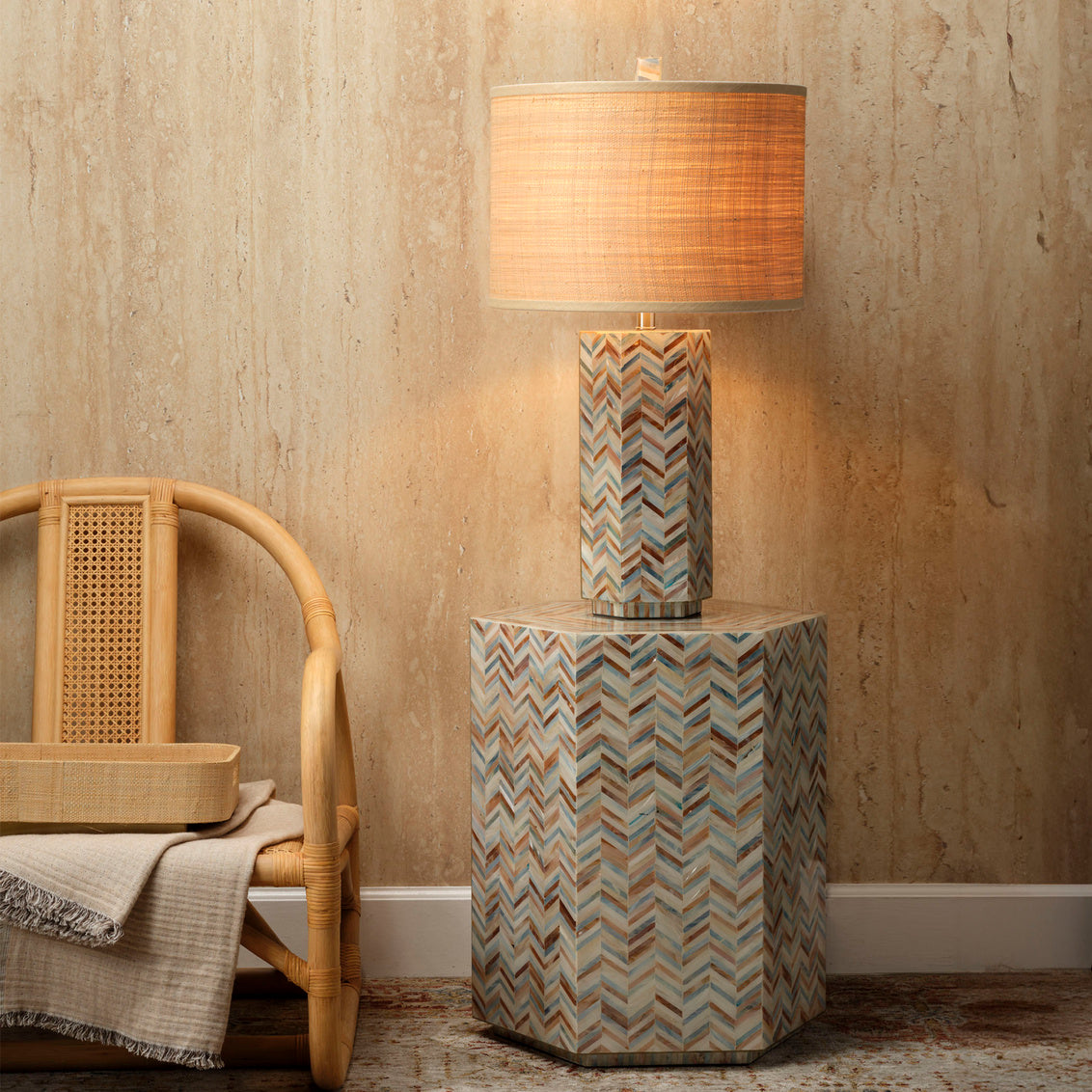 Drum Shade in Raffia