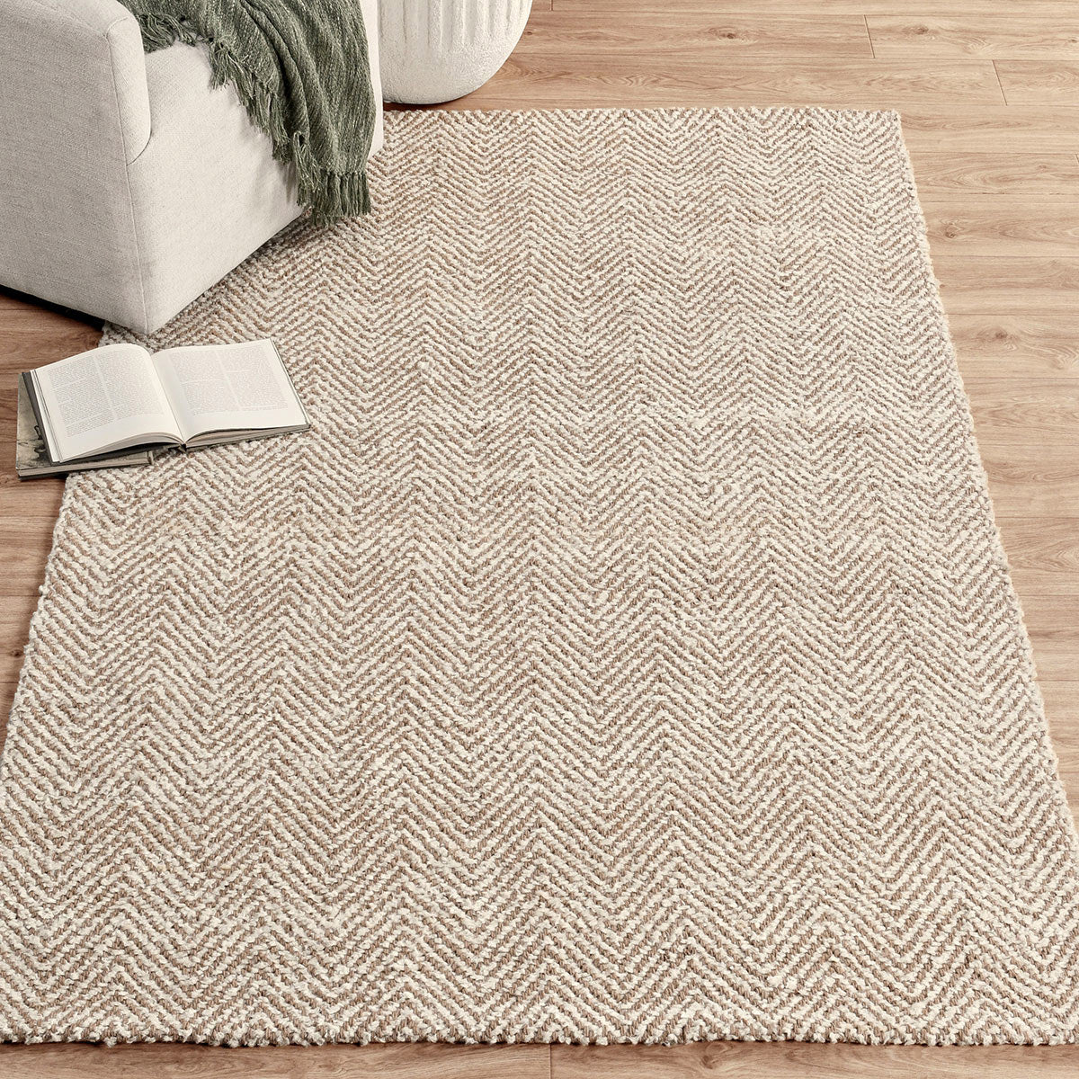 Herringbone Rug - Chenille Ivory/Natural