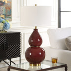 Gourd Table Lamp, Burgundy