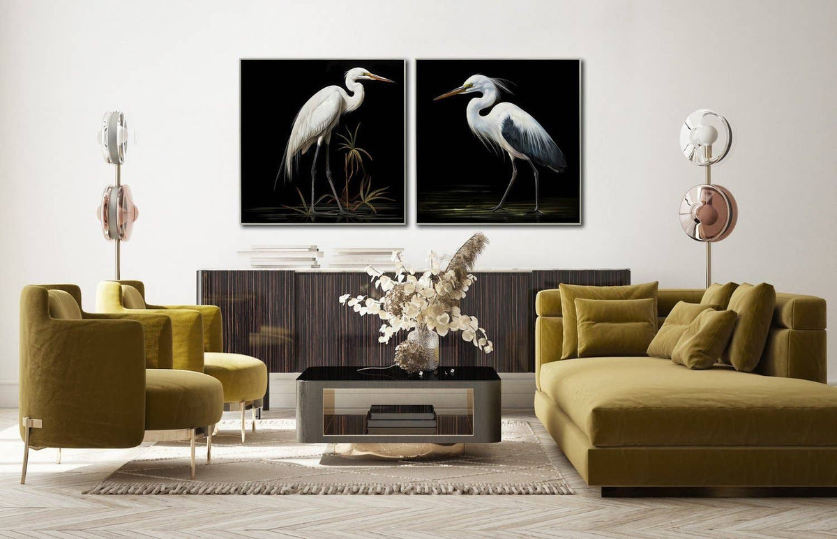 Midnight Heron I Canvas Wall Art