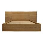 Riviera Oak Wood King Bed with Wings – Natural