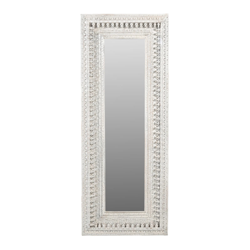 Anita Handcarved Mirror – Distressed White