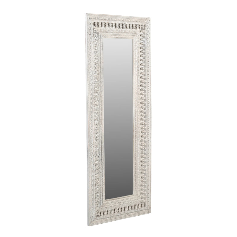 Anita Handcarved Mirror – Distressed White