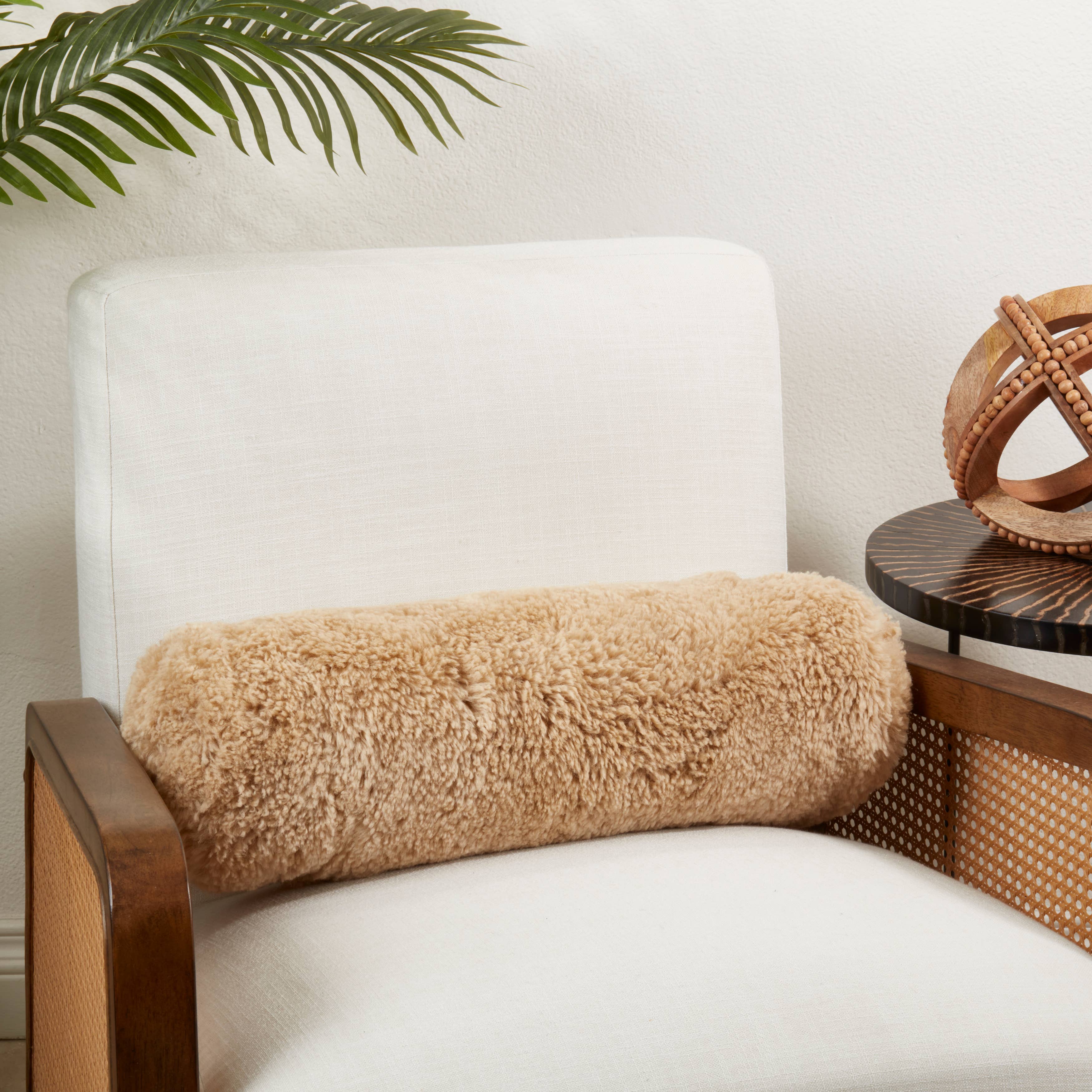 Luxurious New Zealand Sheepskin Bolster Pillow 6x20