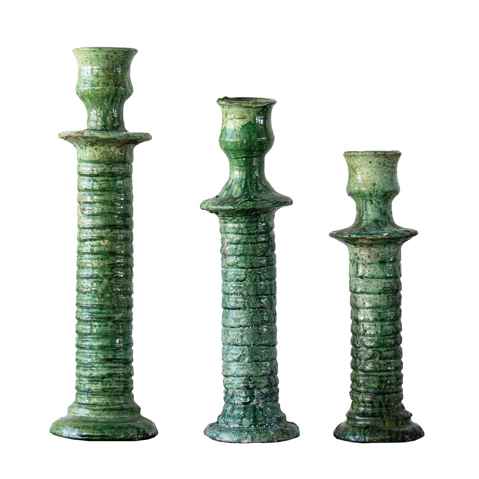 Tamegroute Brut Candle Stand, Green