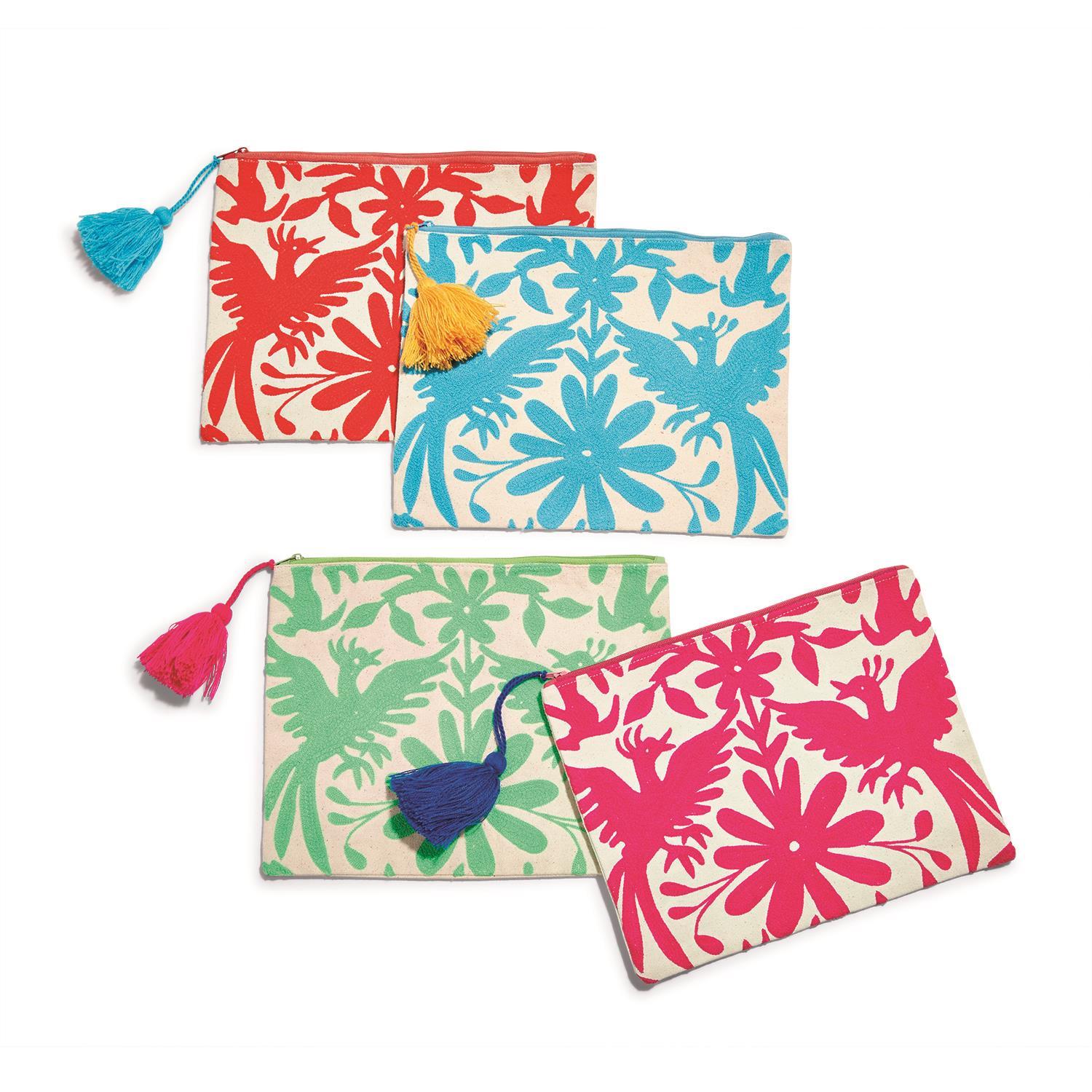 Flora & Fauna Embroidered Multipurpose Pouch - Set of 4