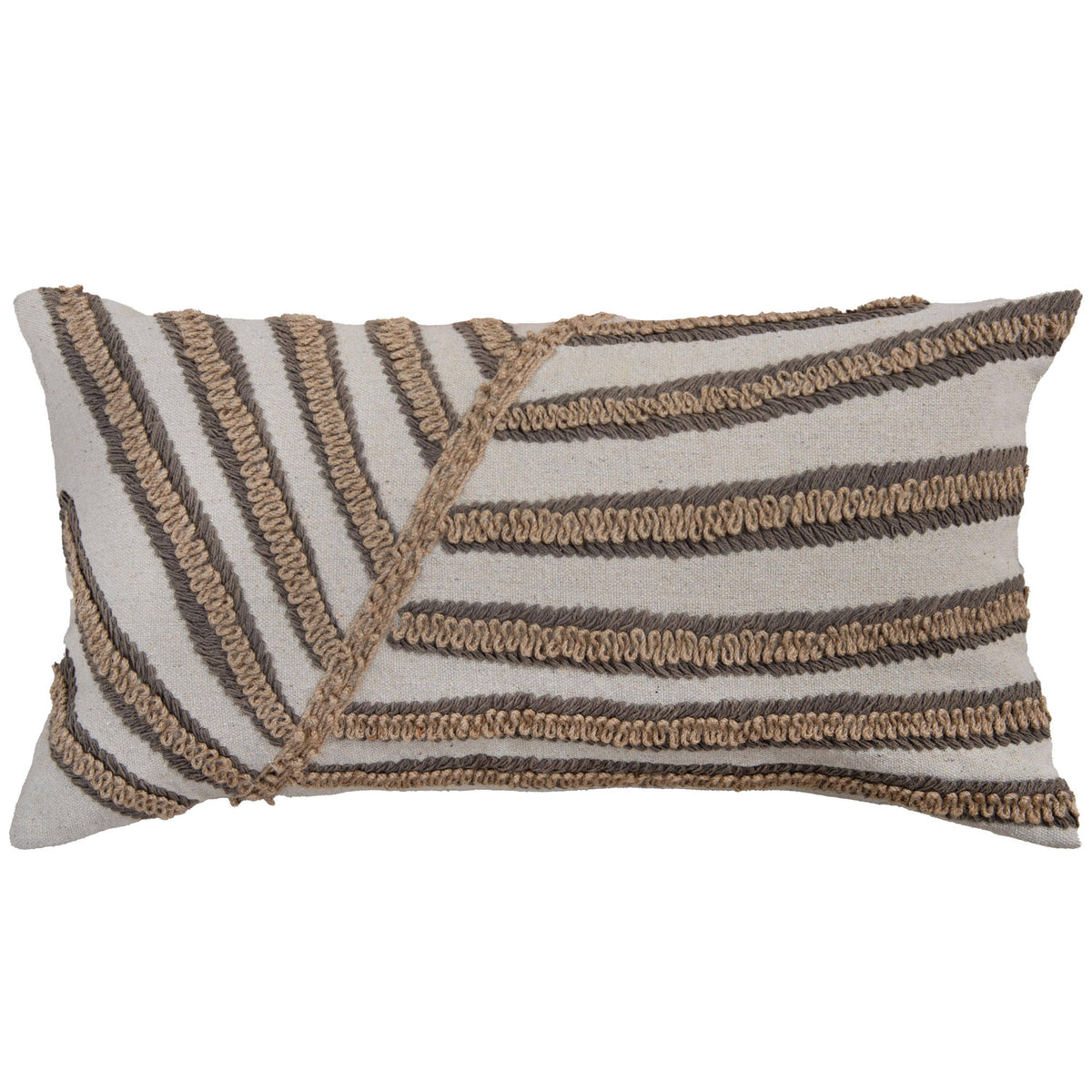 Brown 14"x26" Nature Cotton Lumbar Throw Pillow