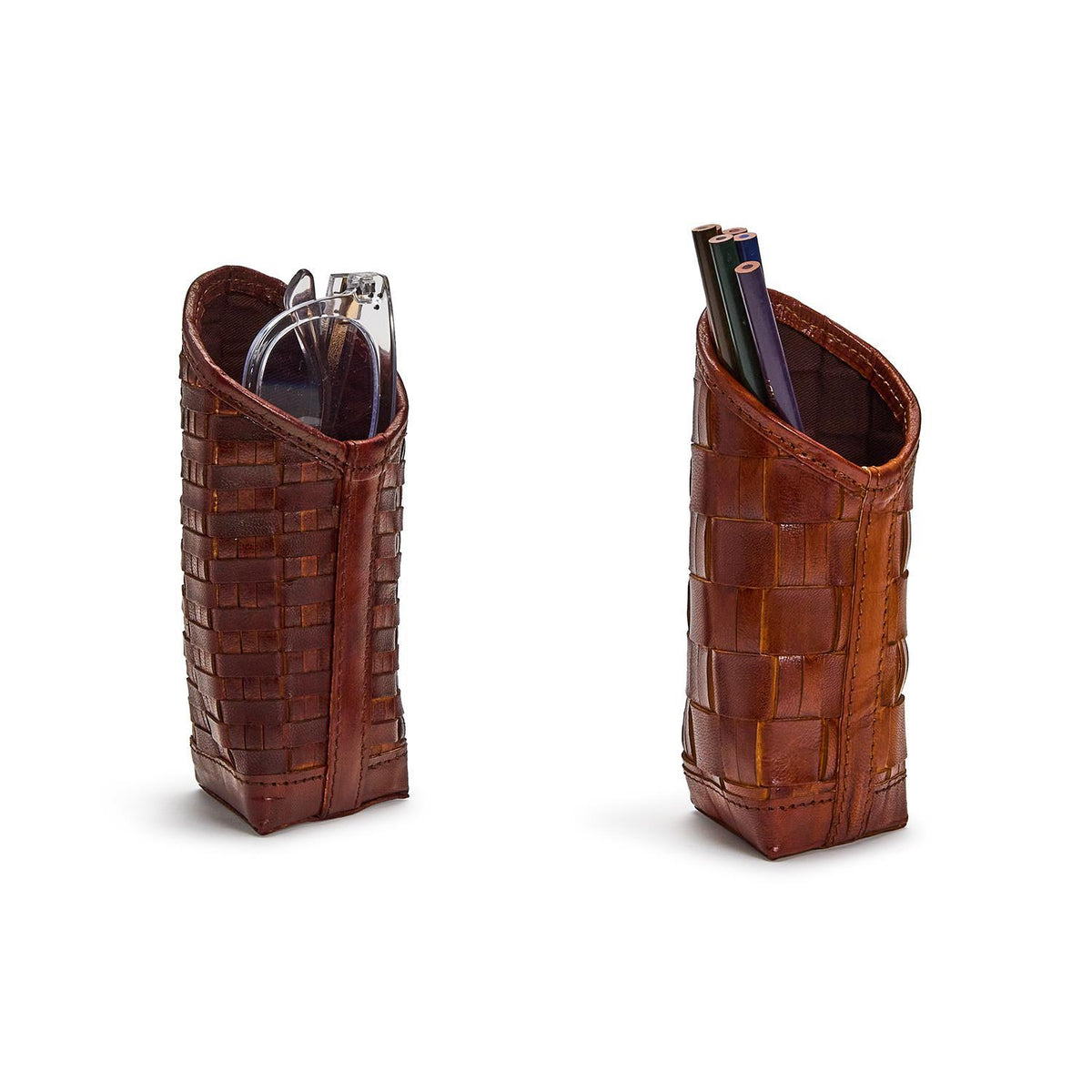 Woven Leather Holder A/2